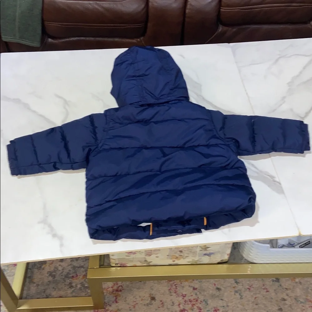 Baby GAP Kids Navy Puffer Jacket with Striped Lining Size 0-6 Months